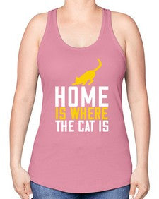 home is where the cat is Style 49# - cats -Racerback Tank