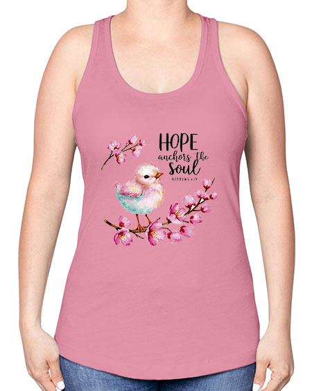 hope anchors the soul 41# - birds -Racerback Tank