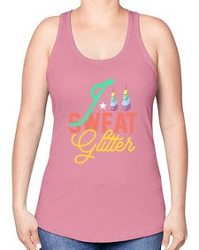 i sweat glitter 190# - unicorn -Racerback Tank