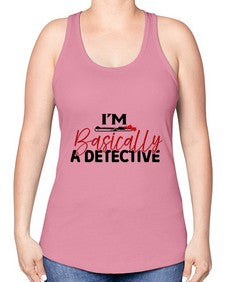 im basically a detective 636# - true crime -Racerback Tank