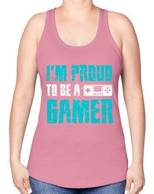 im proud to be a gamer 121# - video games -Racerback Tank