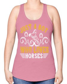 just a boy who loves horses Style 32# - horse -Racerback Tank