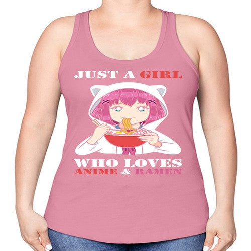 just a girl who loves anime and ramen258# - anime -Racerback Tank