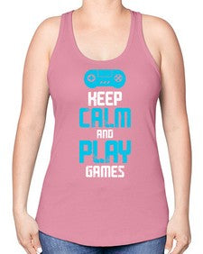 keep calm and play games 133# - video games -Racerback Tank