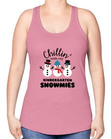 kindergarten snowmies 434# - kindergarten -Racerback Tank