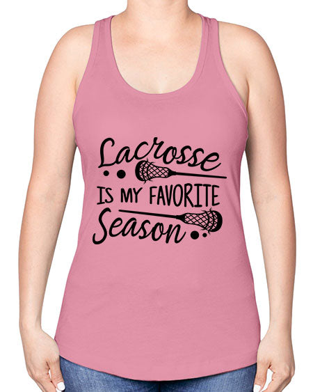 lacrosse is my favorite season 14# - lacrosse -Racerback Tank