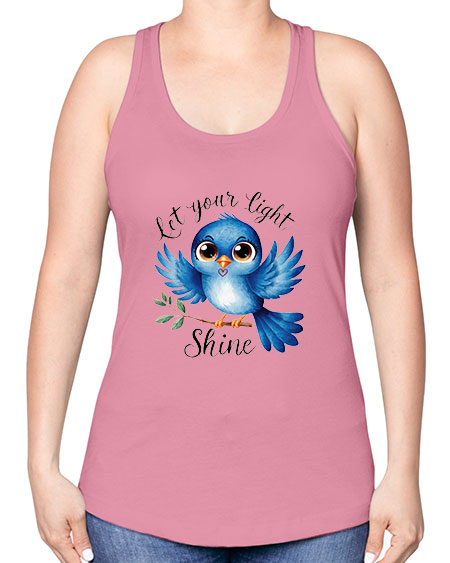let your light shine 61# - birds -Racerback Tank