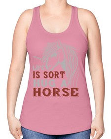 life is sort hug a horse Style 28# - horse -Racerback Tank