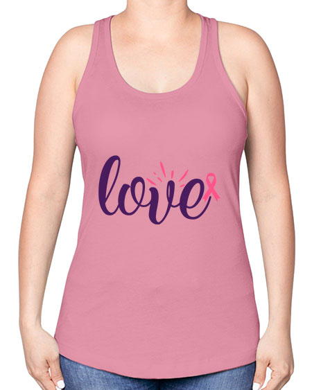 love Style 7# - breast cancer -Racerback Tank