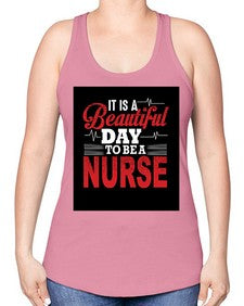 nurse with backround 1225# - nurse -Racerback Tank