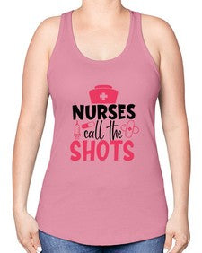 nurses call the shots Style 1235# - nurse -Racerback Tank