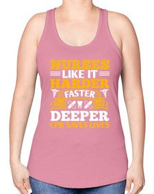 nurses like it harder Style 1245# - nurse -Racerback Tank