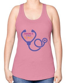nursing is a work of heart Style 1266# - nurse -Racerback Tank