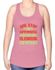 one stop commercial cleaning company Style 333# - cleaner -Racerback Tank