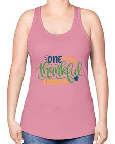 one thankful teacher Style 334# - teacher -Racerback Tank