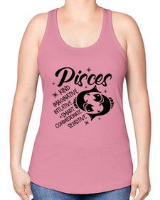 pisces 371# - pisces -Racerback Tank