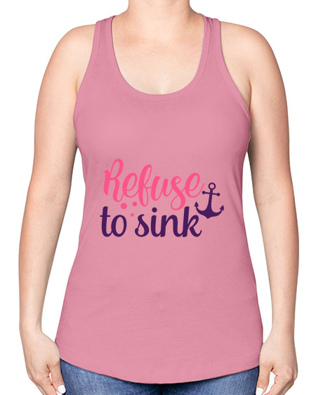 refuse to sink Style 4# - breast cancer -Racerback Tank