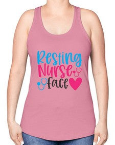 resting nurse face Style 1354# - nurse -Racerback Tank
