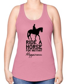 ride a horse for instant happiness - horse -Racerback Tank