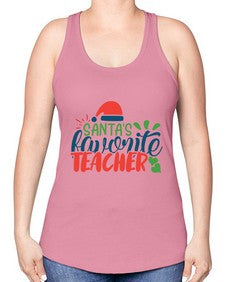 santas favorite teacher Style 350# - teacher -Racerback Tank
