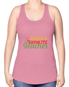 santas favorite teacher Style 351# - teacher -Racerback Tank