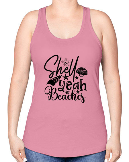 shell yeah beaches Style 75# - summer -Racerback Tank