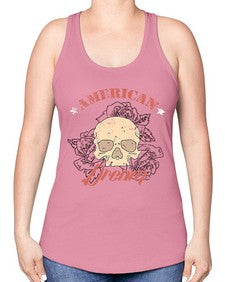 skullrose 1070# - skull and bones -Racerback Tank