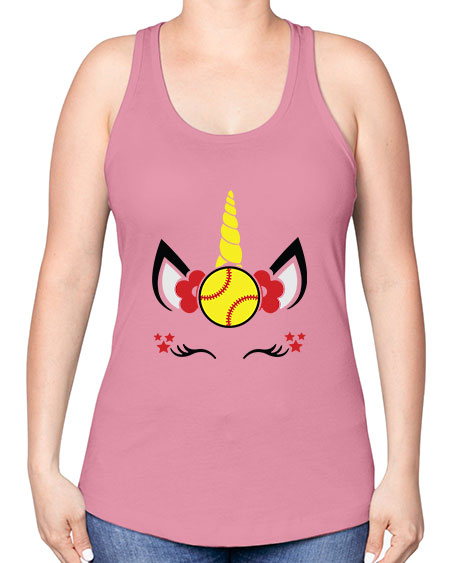 softball unicorn 398# - softball -Racerback Tank