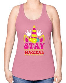 stay magical 425# - unicorn -Racerback Tank