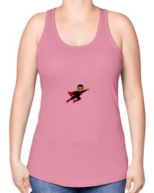 super kid 16# - black boys or men -Racerback Tank