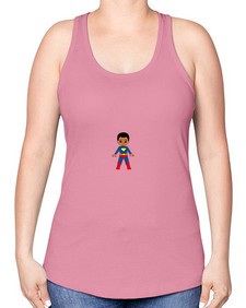 super kid 2# - black boys or men -Racerback Tank