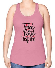teach love inspire Style 369# - teacher -Racerback Tank
