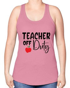 teacher off duty Style 377# - teacher -Racerback Tank