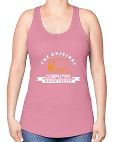the original computer print delete 12# - computer -Racerback Tank