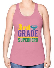 third Grade Superhero 976# - third grade -Racerback Tank