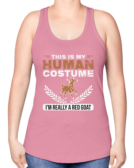 this is my human costume im really a red goat Style 1# - goat -Racerback Tank