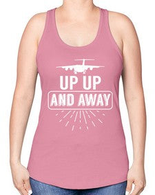 up up and away  46# - airplane -Racerback Tank