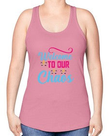 welcome to our chaos 545# - unicorn -Racerback Tank
