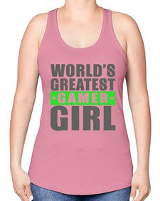worlds greatest gamer girl 166# - video games -Racerback Tank