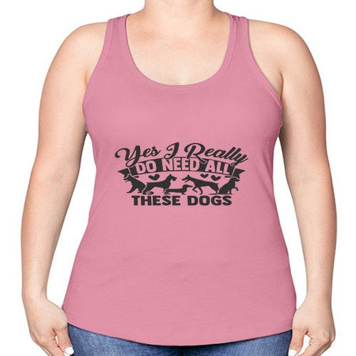 yesireallydoneedallthesedogs 250# - dogs -Racerback Tank