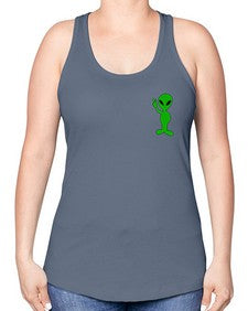 Alien in Pocket Side 3# - ufo -Racerback Tank