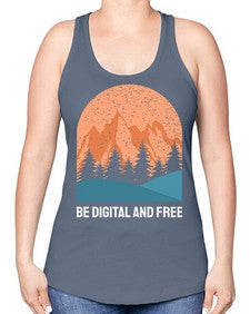 Be Digital and Free 27# - internet -Racerback Tank