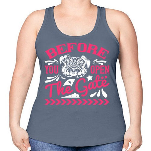 Before You Open The Gate Style 17# - dogs -Racerback Tank