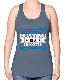 Boating is a lifestyle 52# - boats -Racerback Tank