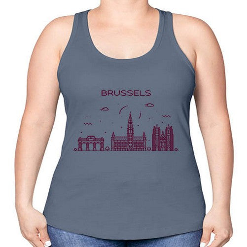 Brussels 506# - cities -Racerback Tank
