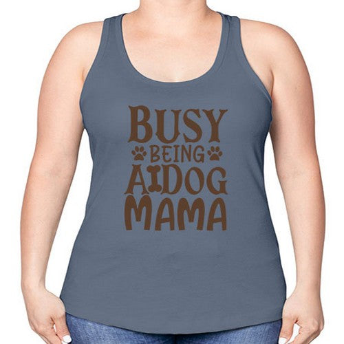 Busy Being A Dog Mama Style 124# - dogs -Racerback Tank