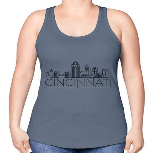 Cincinnati Minimal Skyline 587# - cities -Racerback Tank