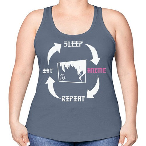 Eat Sleep Anime Repeat Anime Anime 226# - anime -Racerback Tank