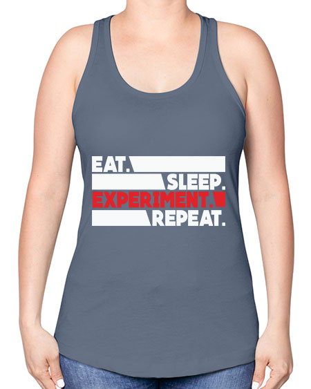 EatSleepExperimentRepeatScientistSkinite Scientist Skinite 274# - general science -Racerback Tank