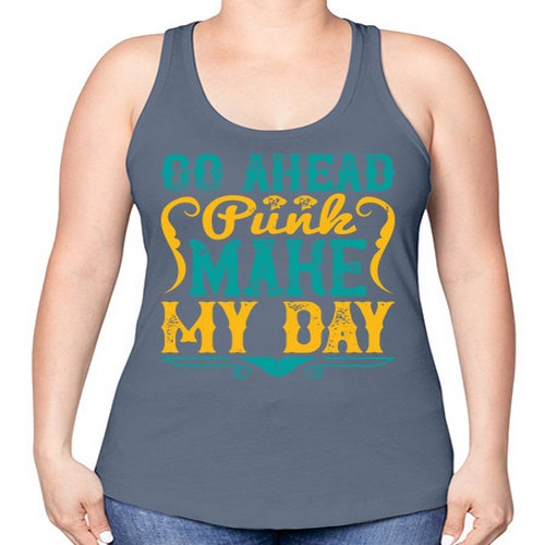 Go Ahead Punk Make My Day Style 45# - dogs -Racerback Tank